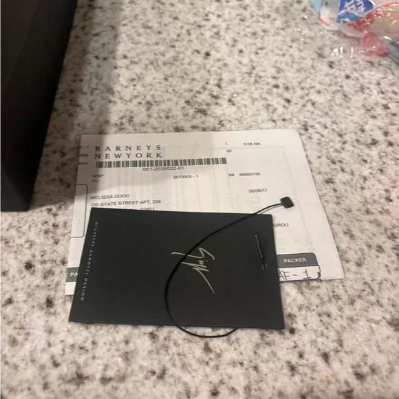 Women’s Size 38.5 Giuseppe Zanotti Design Black and Gold Strappy Sandal - Picture 10 of 11